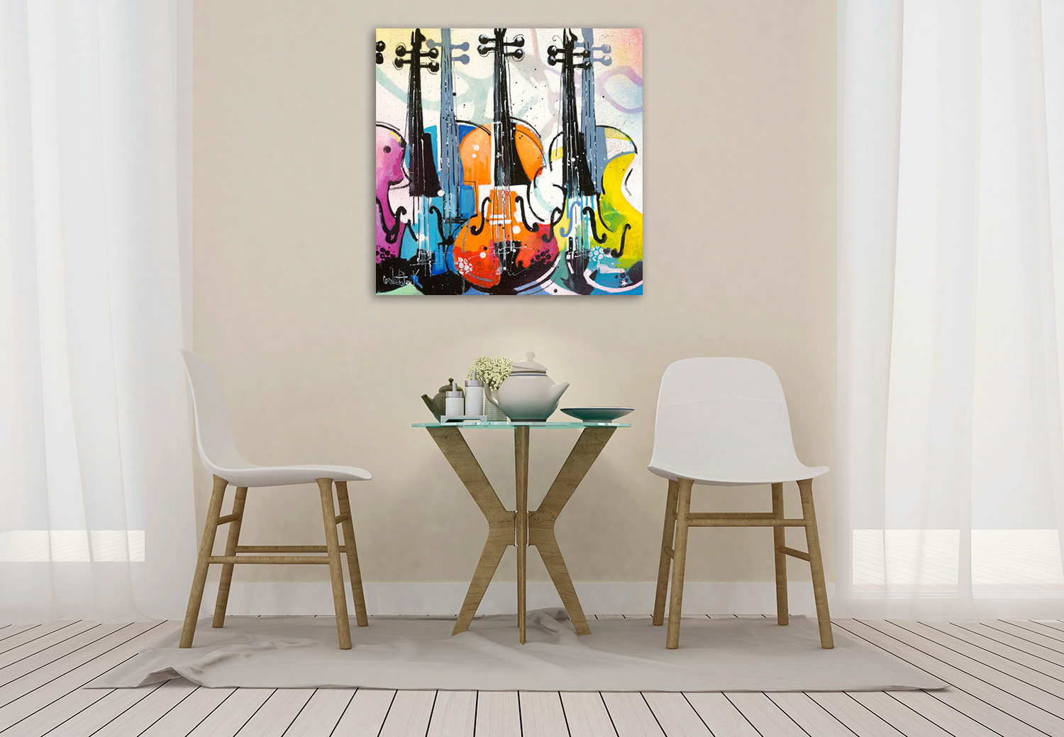 Mixed Colours Square Canvas Print