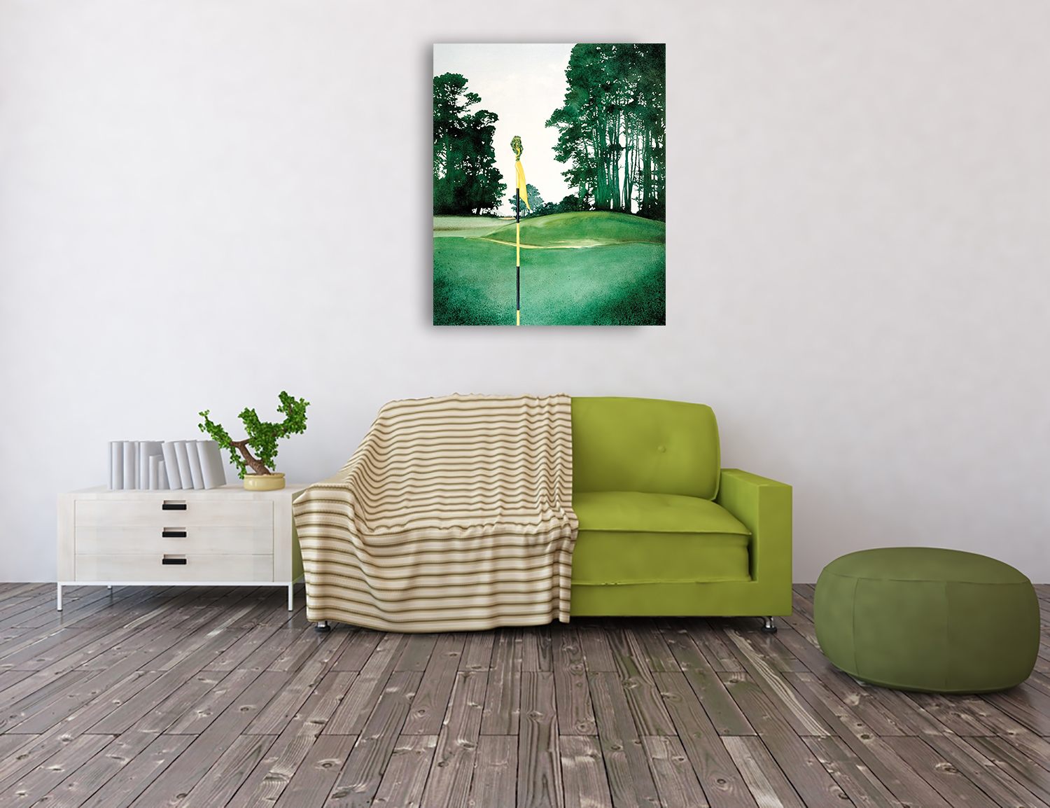 Green Portrait Canvas Wall Art