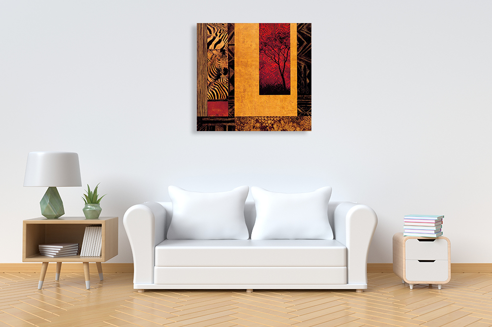 Square African Wall Art on Canvas