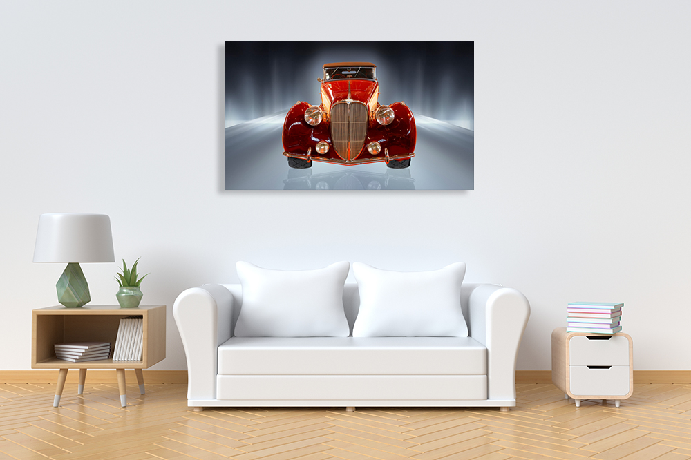 Online Art Print Red Car 