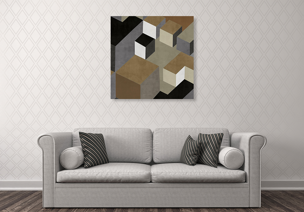 Square Cubism Wall Art Print