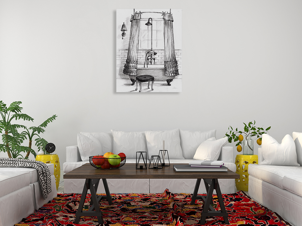 Black and White Wall Art Print on Canvas