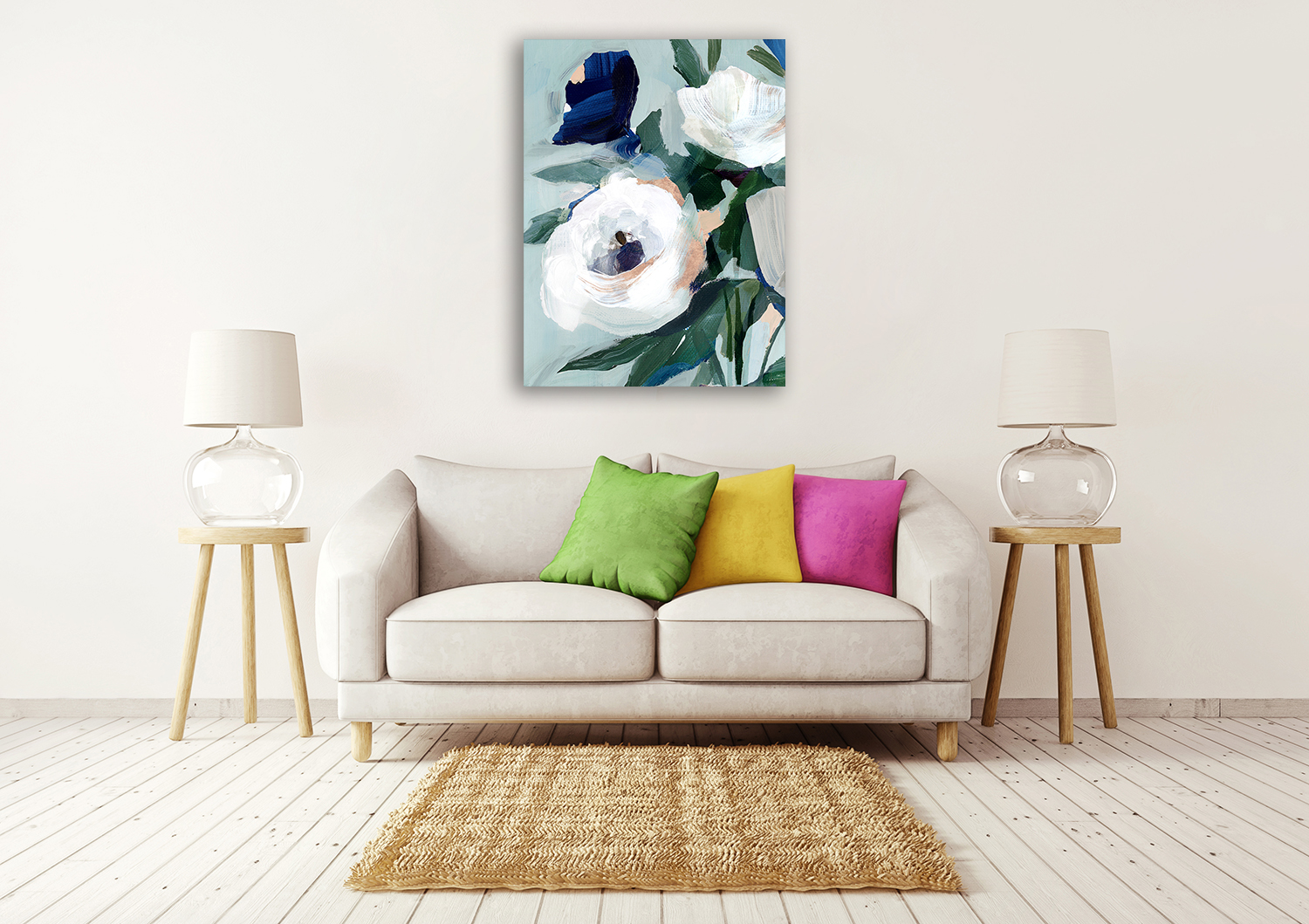 Floral Wall Art Print on Canvas