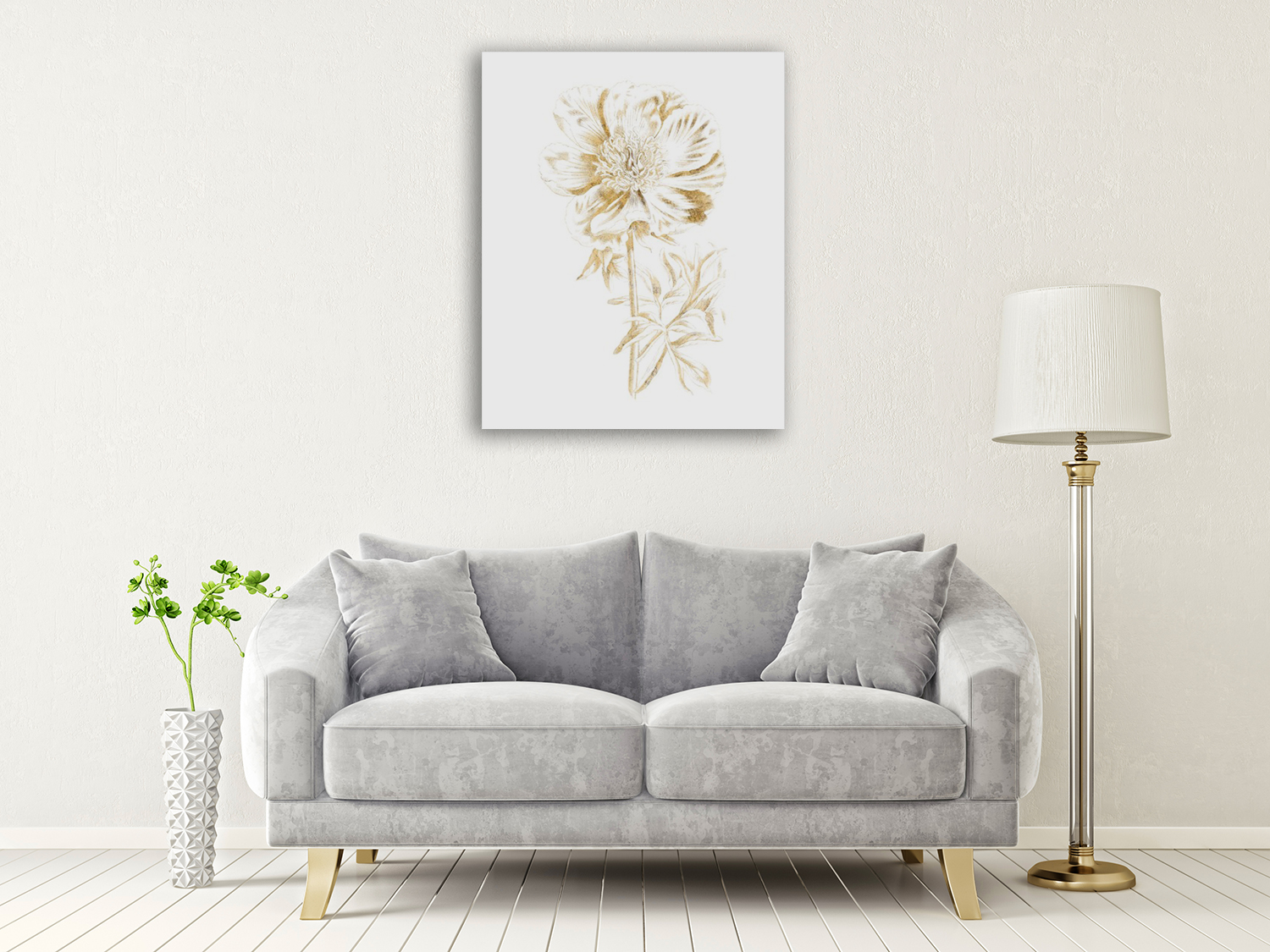 Living Room Floral Wall Print