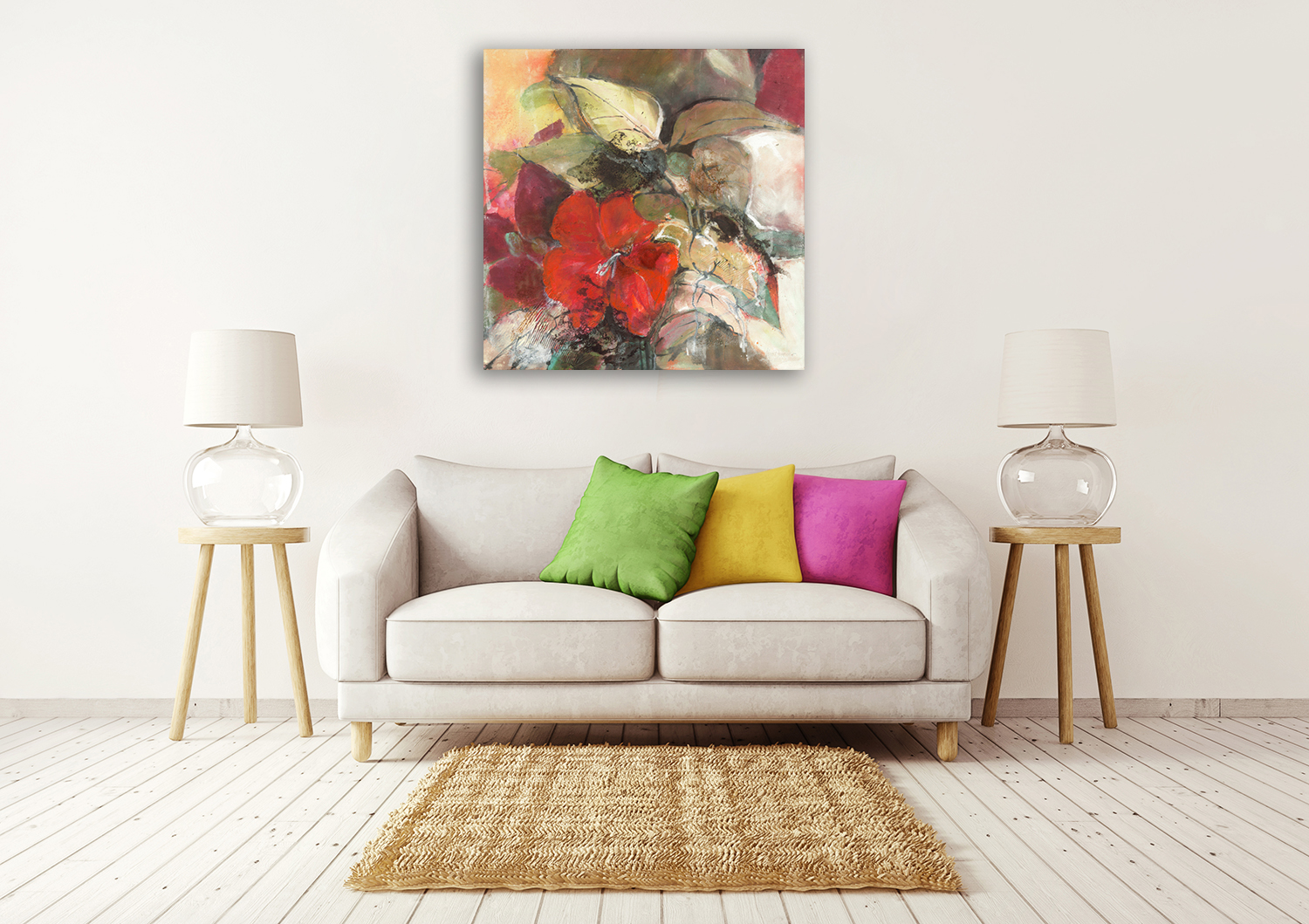 Square Floral Wall Art Print