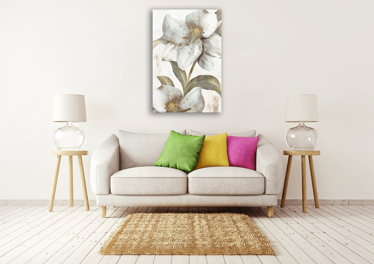 Portrait Floral Wall Art on Canvas