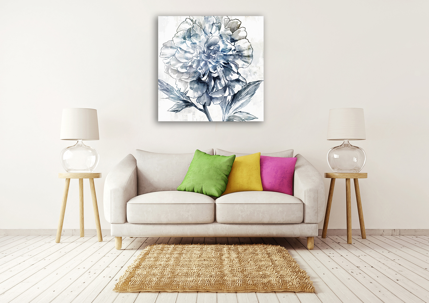 Square Floral Wall Art Print