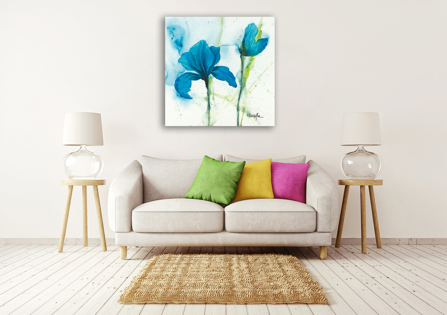 Square Floral Wall Art Print