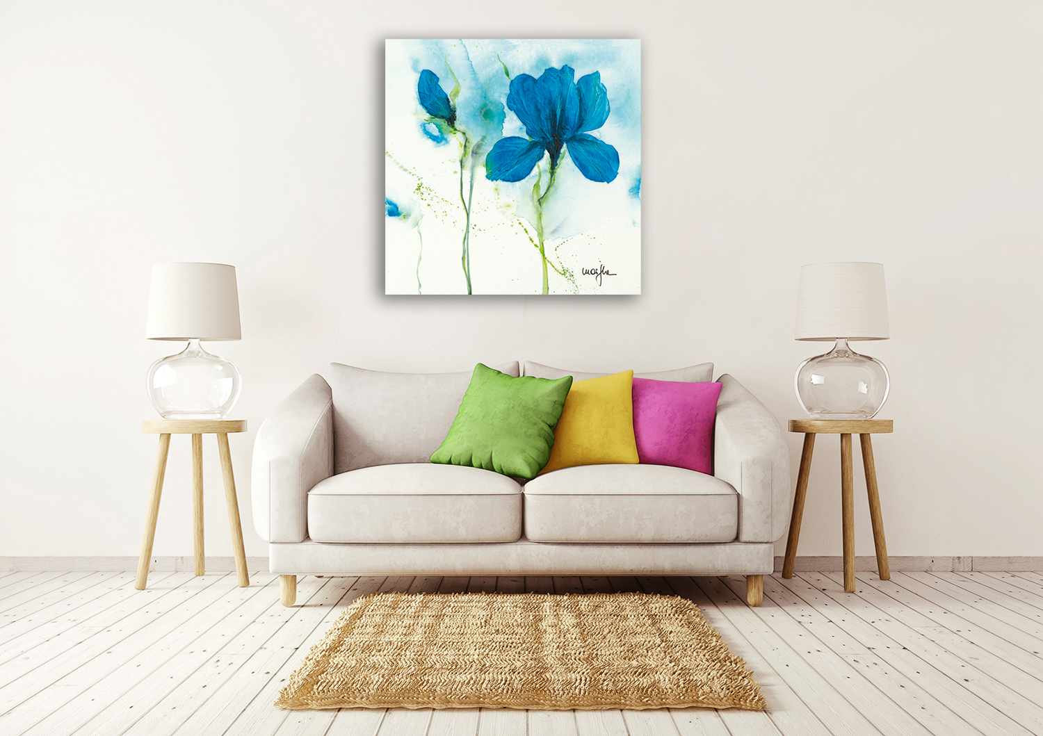 Floral Wall Art Print on Canvas