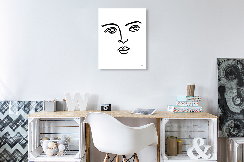 Black and White Wall Art Print on Canvas