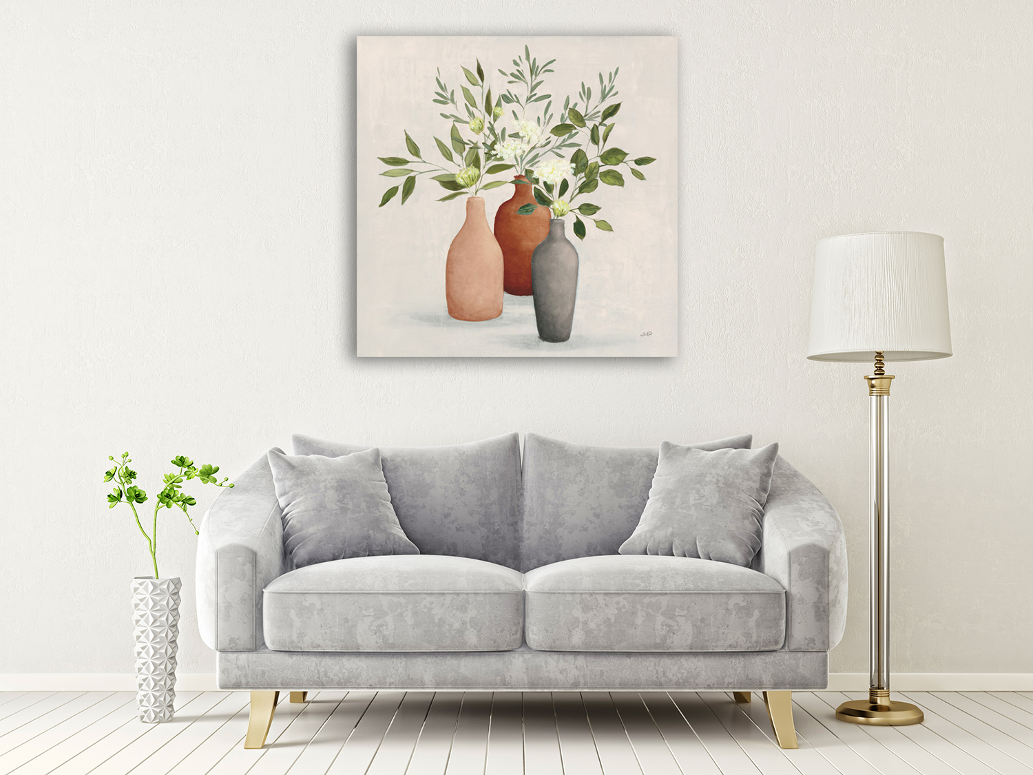 Square Botanical Wall Art on Canvas