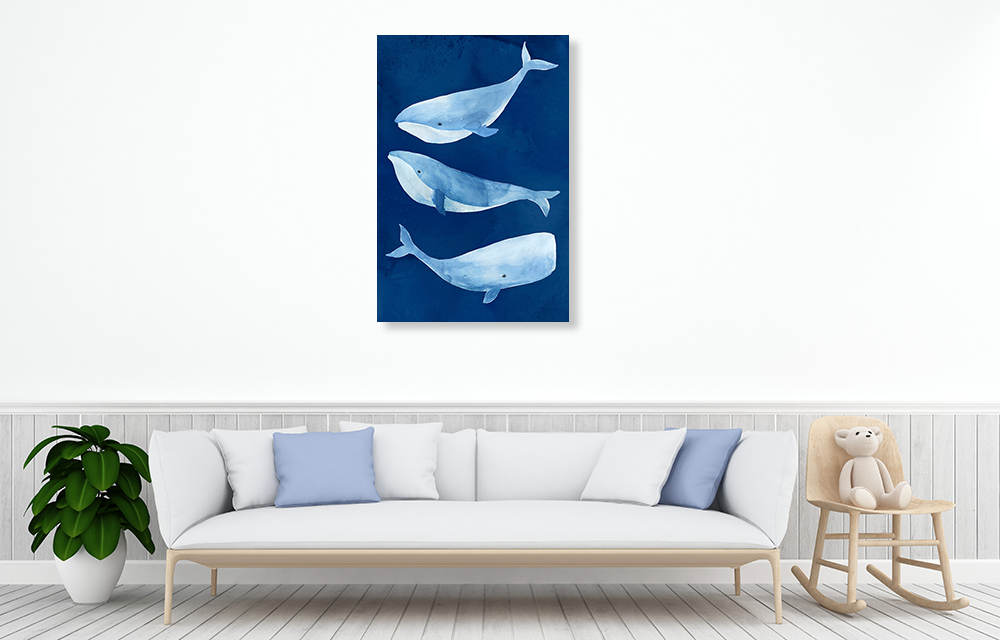 Blue Animal Wall Print Canvas