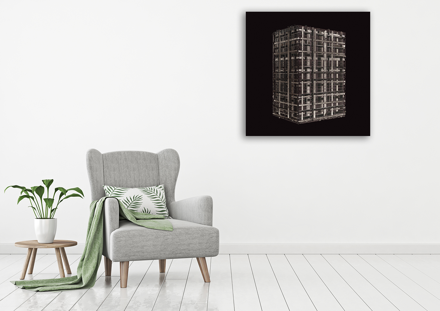 Square Black and White Wall Art Print