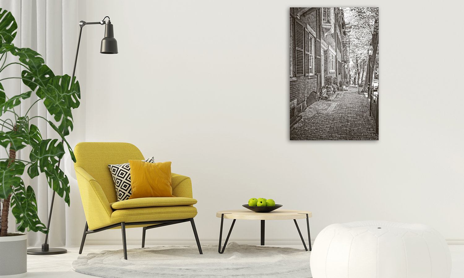 Black and White Wall Art Print on Canvas