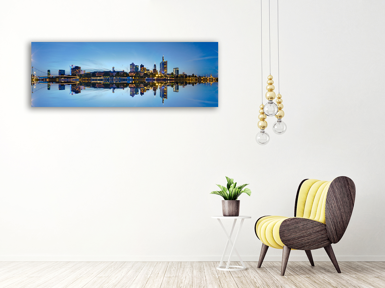 Blue Panoramic Canvas Art Print