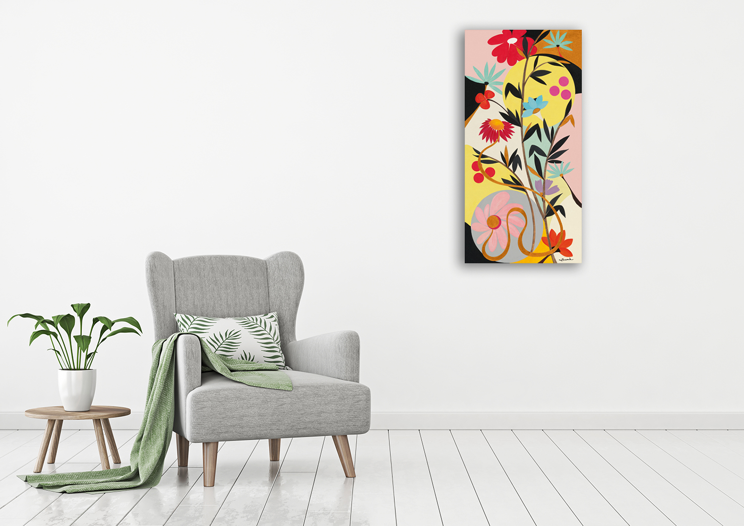 Panoramic Floral Wall Art on Canvas