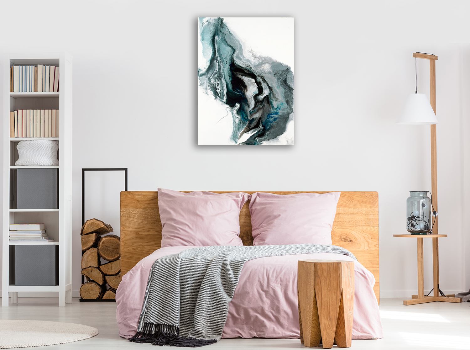 Portrait Surreal Ink Flow Wall Art on Canvas