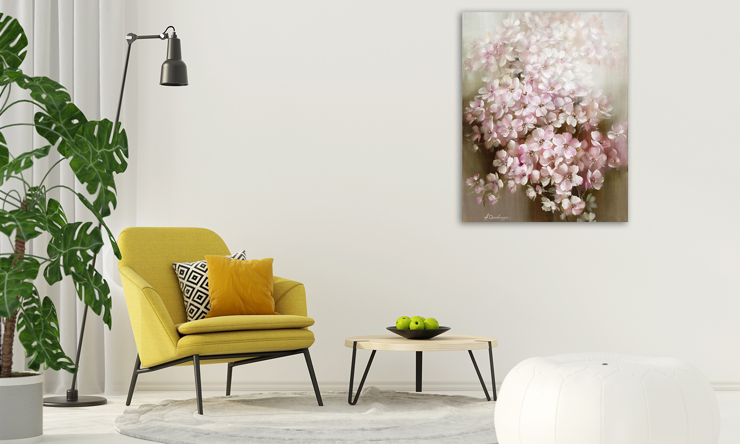 Pink Flowers Wall Print | Portrait Still Life Art on The Wall