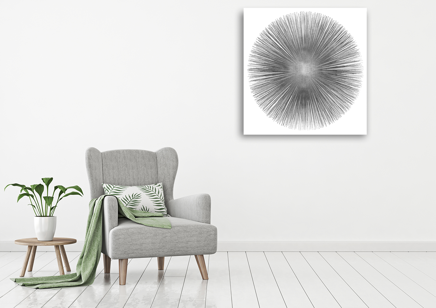 Black and White Wall Art Print on Canvas