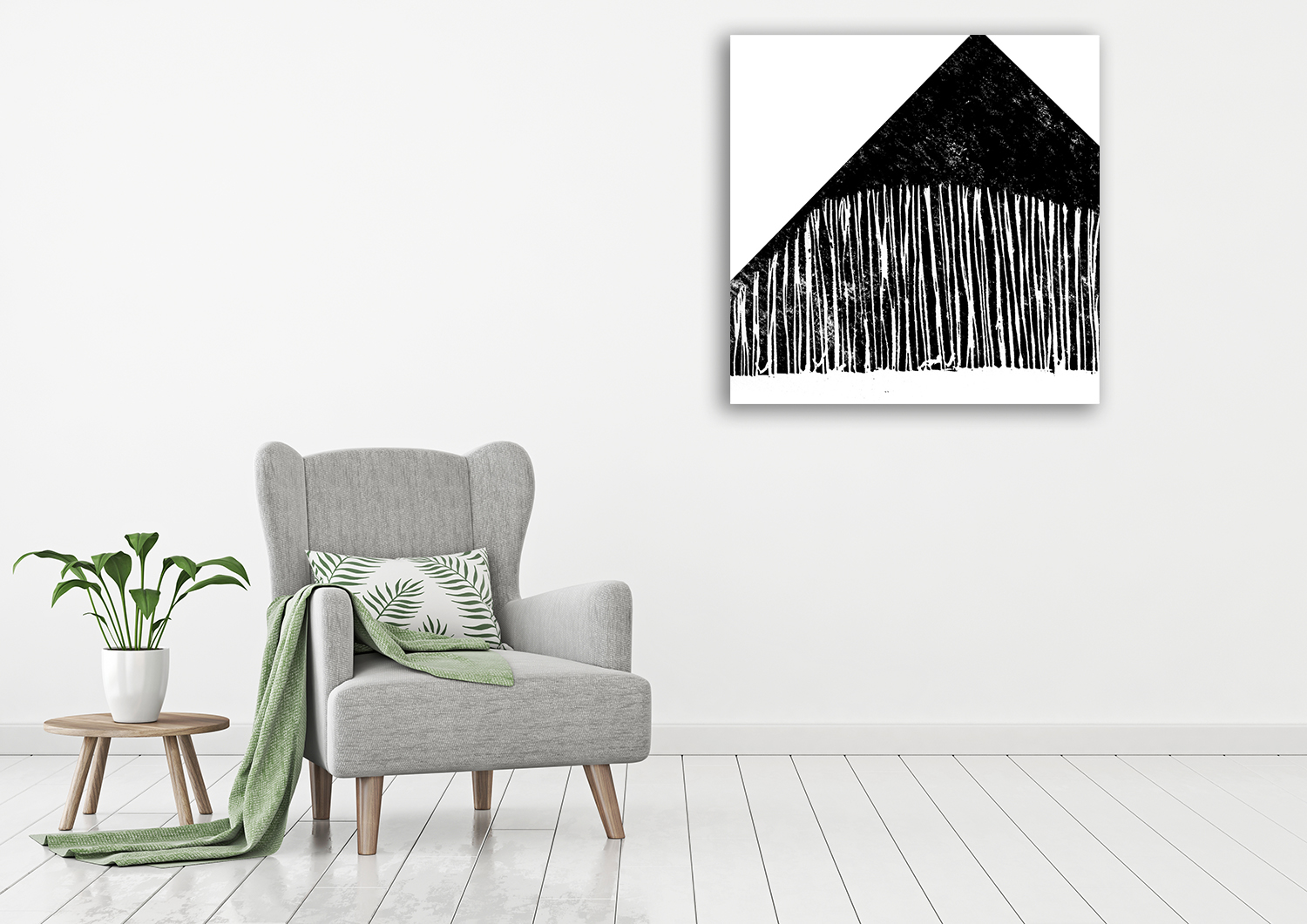 Black and White Wall Art Print on Canvas