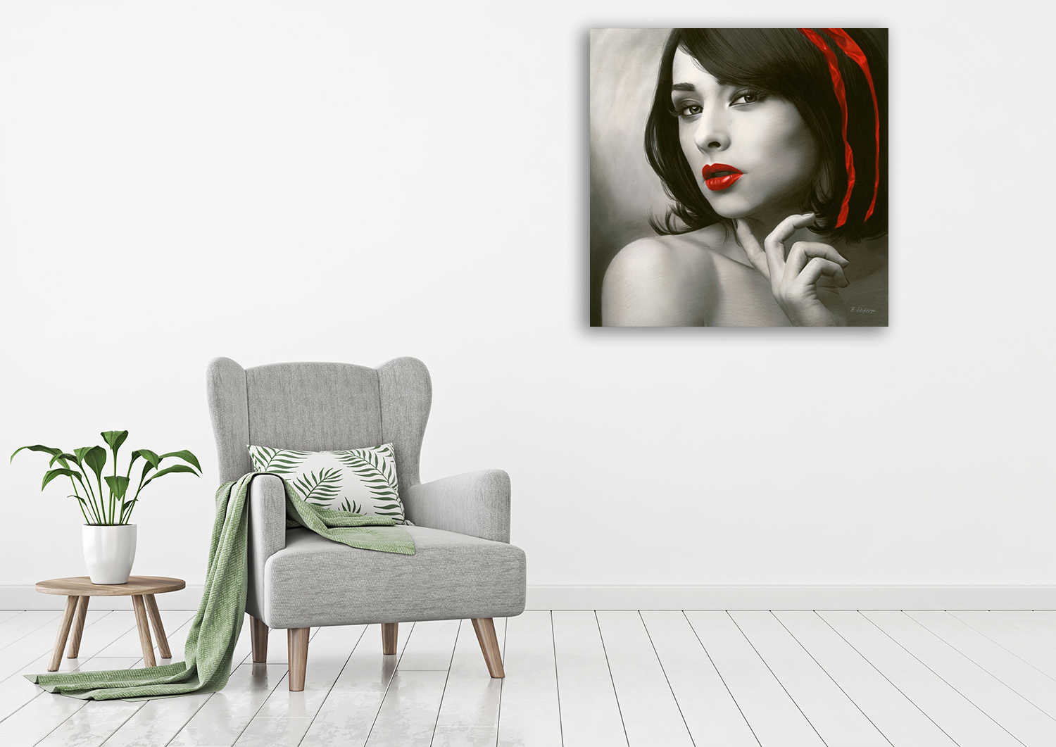 Black and White Wall Art Print on Canvas