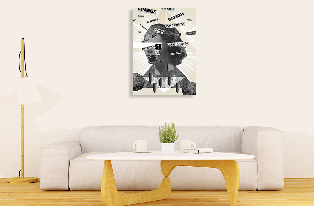 Black and White Wall Art Print on Canvas