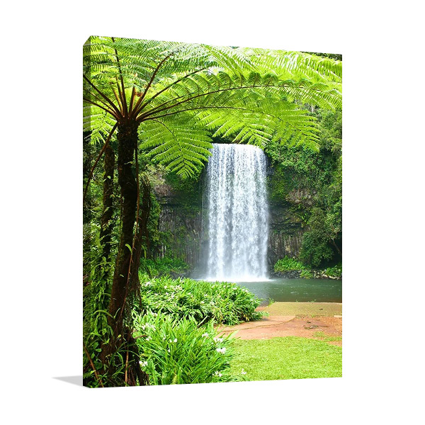 Waterfall Over Cliff Print on Canvas