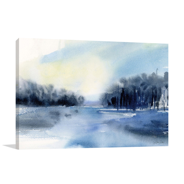 Winter River Wall Art Print