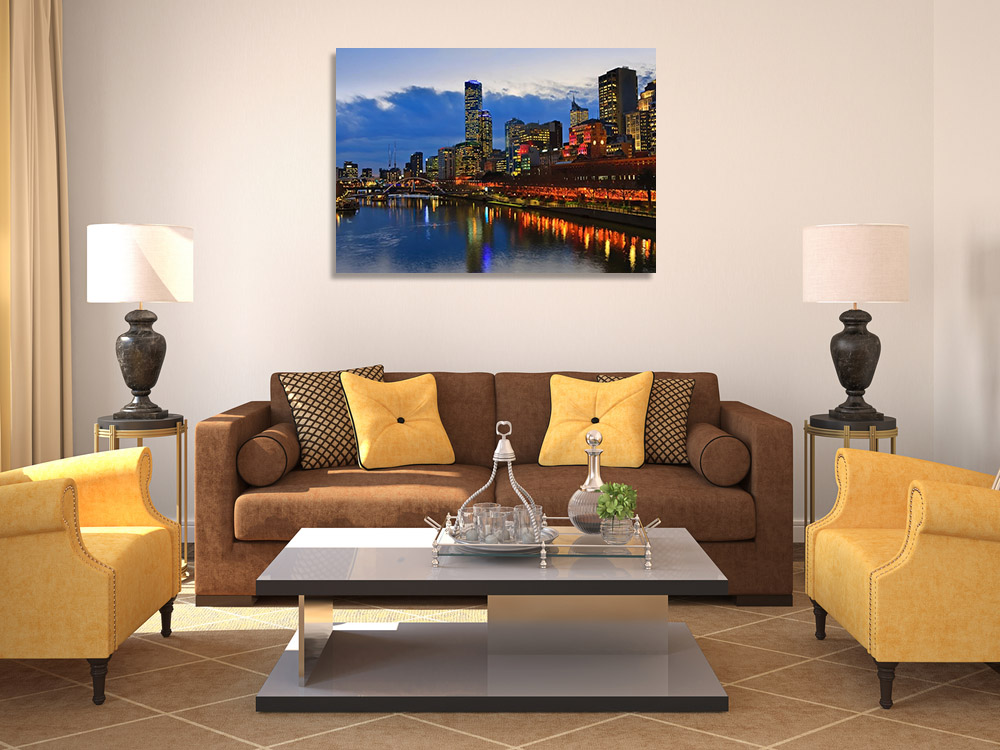 Yarra River Night Scene Print Melbourne 