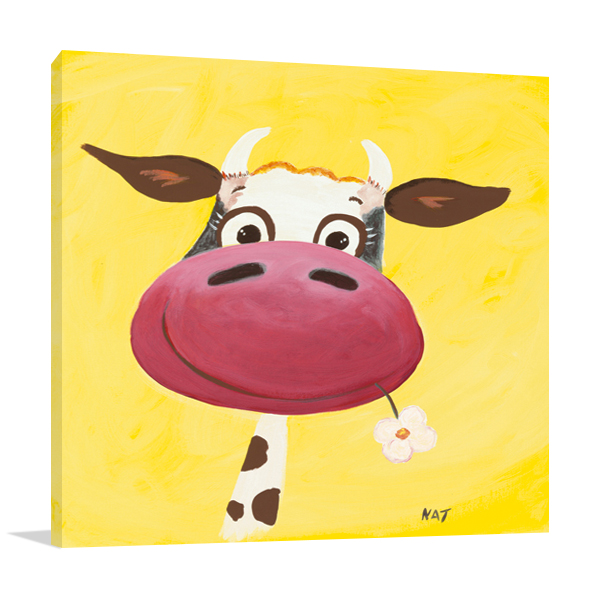 Yellow Cow Wall Art Print