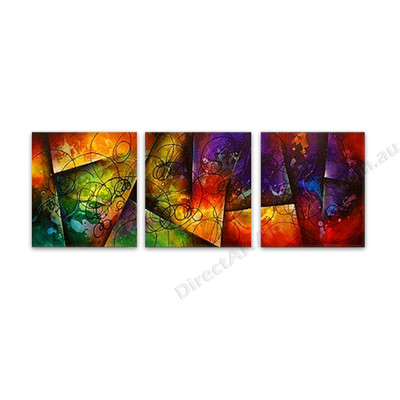 Colourful Space Multi-Panel Oil Painting on Canvas Australia