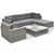 6 Piece Garden Lounge Set with Cushions Poly Rattan Gray