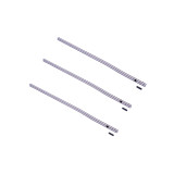 Three pack AR-15 Gas Tube - Pistol Length / 140-041, picture of three metal gas tubes for AR-15 pistols, cylindrical with small components attached for firearm assembly.