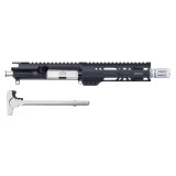AR15 Pistol Upper Assembly, 7.5 inch 5.56 Nato, 1:5 twist, silver finish, firearm accessory with handguard and barrel.