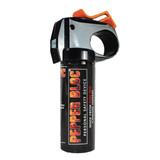 OM5 – 3oz Pepper Spray, compact self-defense pepper spray with a black cylindrical canister and orange safety cap, designed for personal safety.