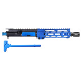 AR15 Pistol Upper Assembly, 7.5-inch 5.56 NATO, anodized blue color with black barrel and muzzle device