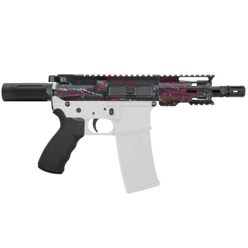 AR-15 5.56 NATO 5'' PISTOL KIT - FORGED UPPER WITH 4" Combat Modular M-Lok Handguard "C" Cut - ST-MICRO - CERAKOTE SGY SPLATTER   AR-15 5.56 NATO 5'' PISTOL KIT - FORGED UPPER WITH 4" Combat Modular M-Lok Handguard "C" Cut - ST-MICRO - CERAKOTE SGY SPLATTER