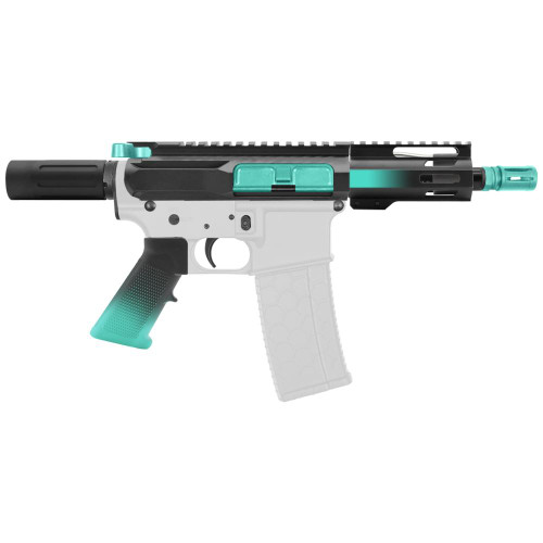 AR-15 5.56 NATO 5'' PISTOL KIT - SIDE CUT BILLET UPPER WITH 4'' HANDGUARD - Robins Egg   AR-15 5.56 NATO 5'' PISTOL KIT - SIDE CUT BILLET UPPER WITH 4'' HANDGUARD - Robins Egg