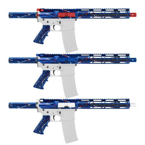 AR-15 5.56 NATO 10.5'' PISTOL KIT - CERAKOTE BLU-RW SPLATTER   AR-15 5.56 NATO 10.5'' PISTOL KIT - CERAKOTE BLU-RW SPLATTER