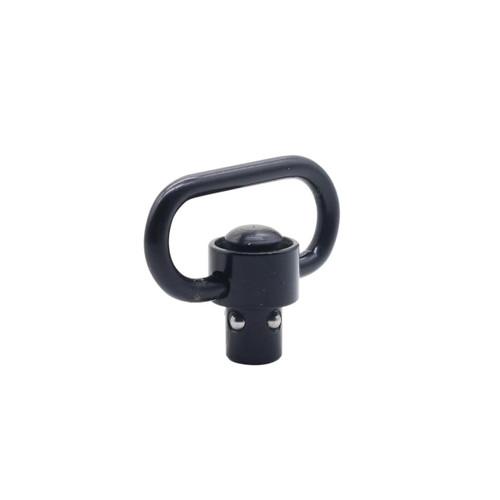 Push Button QD Sling Swivel/ 905-095, black quick detach sling swivel with a push button mechanism for easy attachment and detachment. Push Button QD Sling Swivel/ 905-095, black quick detach sling swivel with a push button mechanism for easy attachment and detachment.