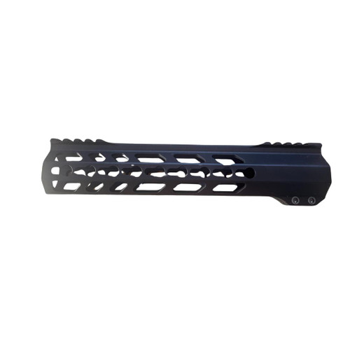 5 Pack AR15 Rail – 10 Inch / KEYMOD Handguard, black lightweight metal handguard with multiple cutouts for reduced weight and mounting versatility.