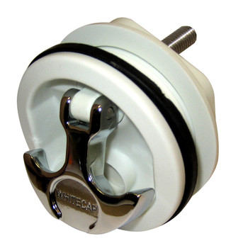 Whitecap T-Handle Latch - Chrome Plated Zamac\/White Nylon - No Lock - Freshwater Use Only  [S-230WC]