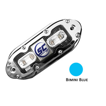 Shadow-Caster SCM-4 LED Underwater Light w\/20' Cable - 316 SS Housing - Bimini Blue  [SCM-4-BB-20]