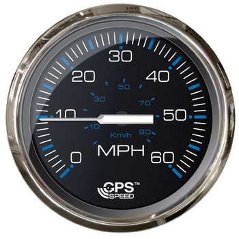Faria Chesepeake Black SS 4" Studded Speedometer - 60MPH (GPS) [33749]