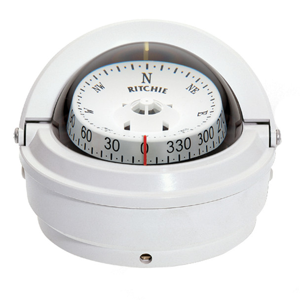 Ritchie S-87W Voyager Compass - Surface Mount - White  [S-87W]