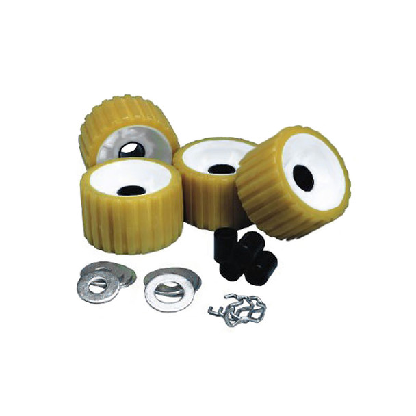 C.E. Smith Ribbed Roller Replacement Kit - 4 Pack - Gold  [29310]