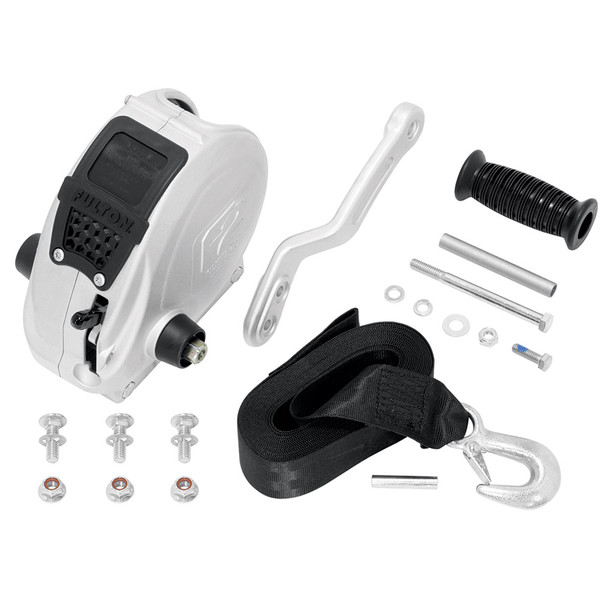 Fulton F2 Trailer Winch 1,600 lbs. - Single Speed w\/Strap, Sharkskin Finish  [FW16000101]