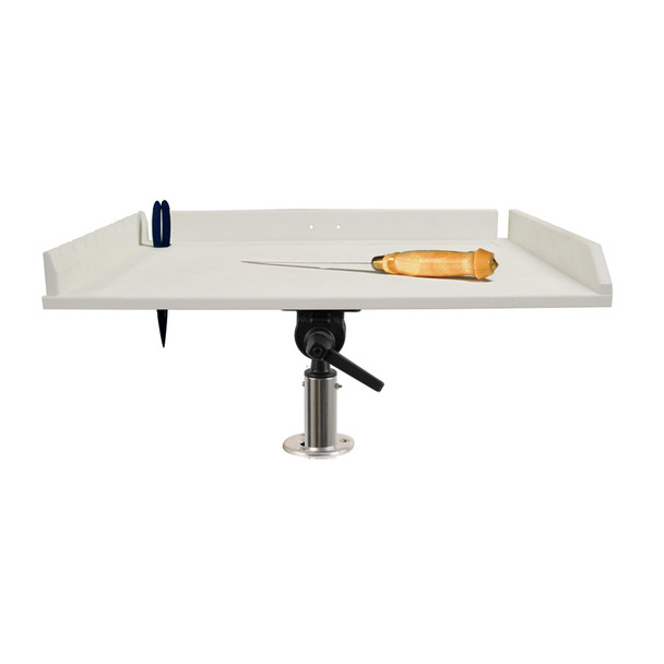 TACO 20" Poly Filet Table w\/Adjustable Gunnel Mount - White  [P01-2120W]