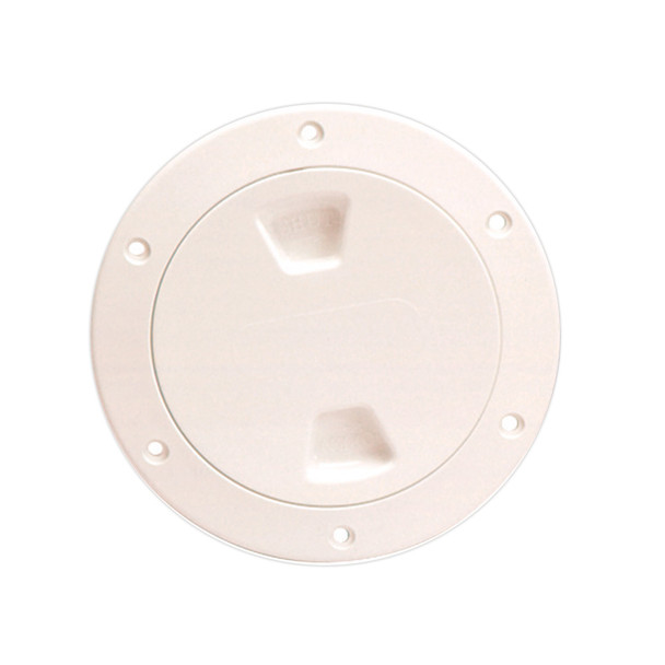 Beckson 4" Smooth Center Screw-Out Deck Plate - Beige  [DP40-N]