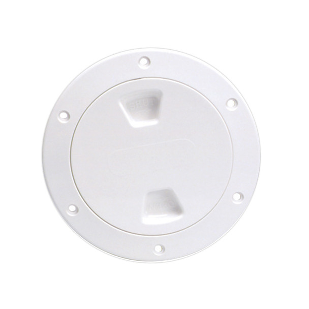 Beckson 4" Smooth Center Screw-Out Deck Plate - White  [DP40-W]